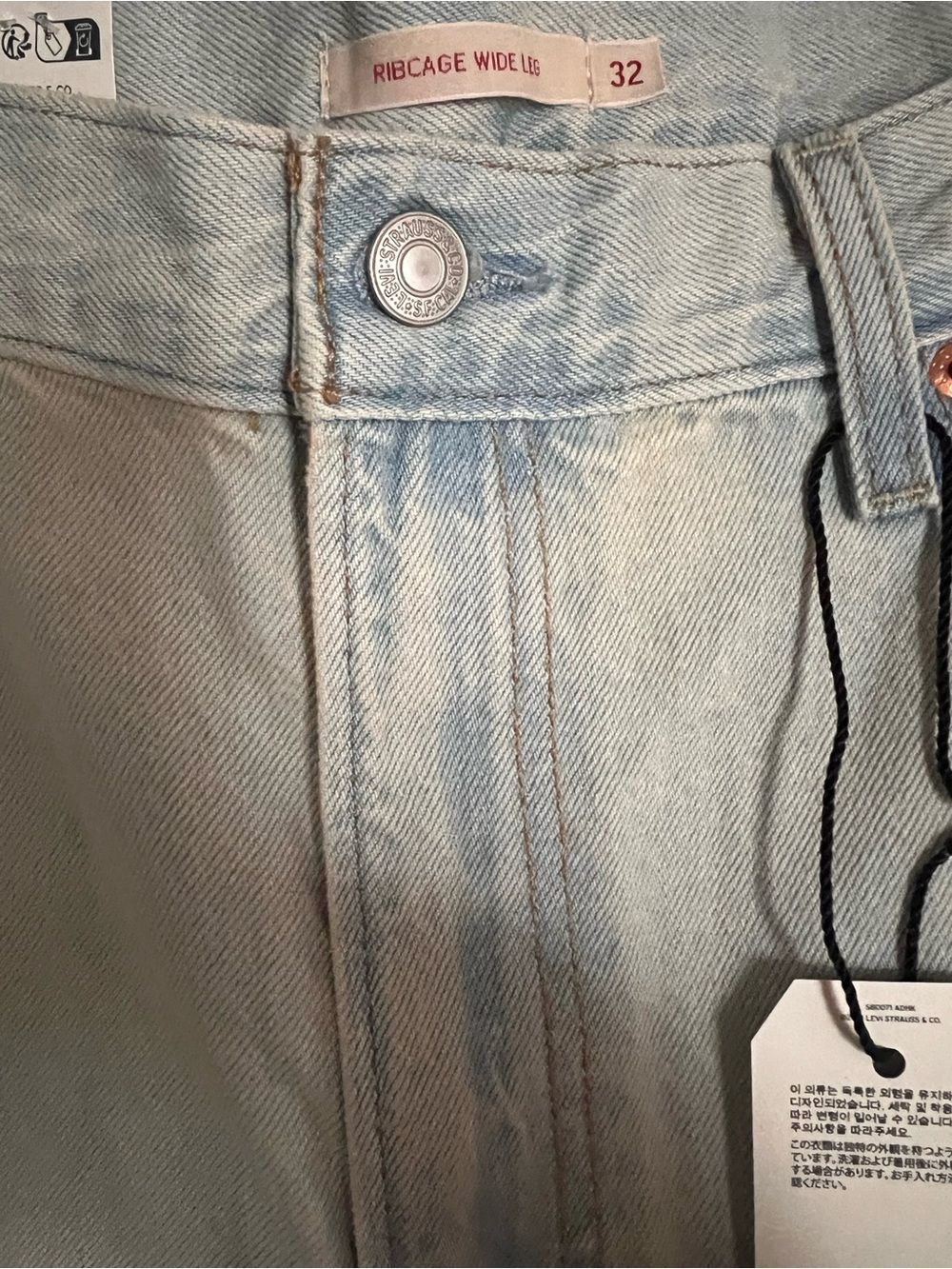 Levi's Ribcage Wide Leg High-Rise Jeans De Oro Blue - Size 32x30 - Picture 8 of 11